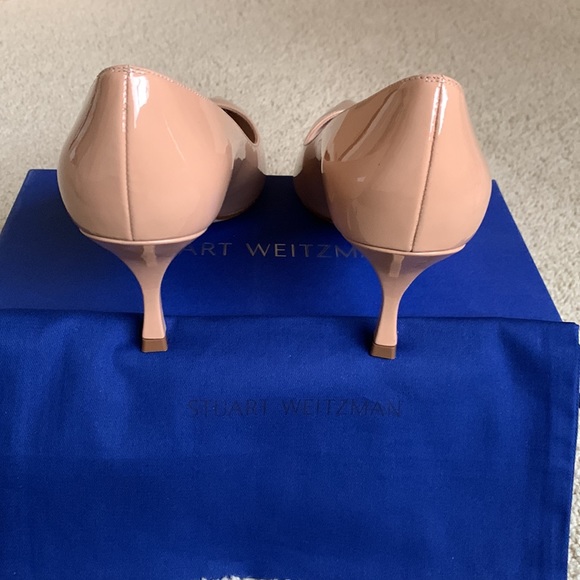 NIB Stuart Weitzman Patent Leather “Tippi” 70mm Heels, Adobe (nude) sz 10M - Picture 8 of 12